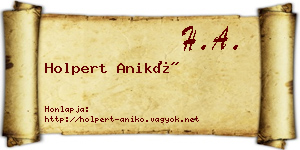Holpert Anikó névjegykártya